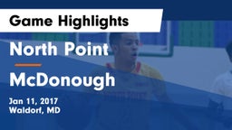 North Point  vs McDonough  Game Highlights - Jan 11, 2017