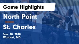 North Point  vs St. Charles  Game Highlights - Jan. 10, 2018