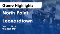 North Point  vs Leonardtown Game Highlights - Jan. 17, 2018