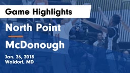 North Point  vs McDonough  Game Highlights - Jan. 26, 2018
