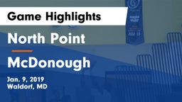 North Point  vs McDonough  Game Highlights - Jan. 9, 2019