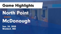 North Point  vs McDonough  Game Highlights - Jan. 24, 2020