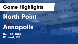 North Point  vs Annapolis  Game Highlights - Dec. 20, 2023