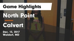 North Point  vs Calvert  Game Highlights - Dec. 13, 2017