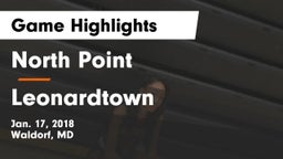 North Point  vs Leonardtown  Game Highlights - Jan. 17, 2018