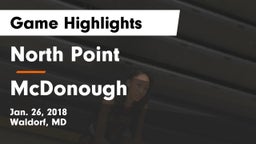 North Point  vs McDonough  Game Highlights - Jan. 26, 2018