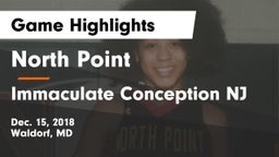 North Point  vs Immaculate Conception NJ Game Highlights - Dec. 15, 2018