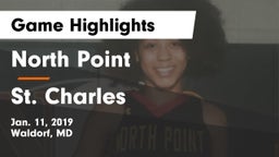 North Point  vs St. Charles  Game Highlights - Jan. 11, 2019