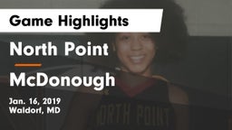 North Point  vs McDonough Game Highlights - Jan. 16, 2019