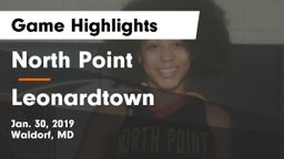 North Point  vs Leonardtown  Game Highlights - Jan. 30, 2019