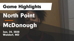 North Point  vs McDonough  Game Highlights - Jan. 24, 2020