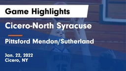 Cicero-North Syracuse  vs Pittsford Mendon/Sutherland Game Highlights - Jan. 22, 2022