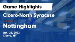 Cicero-North Syracuse  vs Nottingham Game Highlights - Jan. 25, 2022