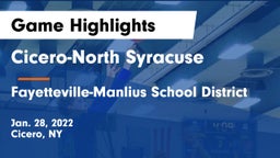 Cicero-North Syracuse  vs Fayetteville-Manlius School District  Game Highlights - Jan. 28, 2022