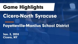 Cicero-North Syracuse  vs Fayetteville-Manlius School District  Game Highlights - Jan. 3, 2024