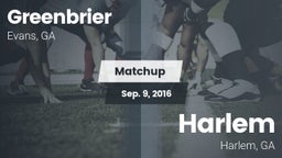 Matchup: Greenbrier High vs. Harlem  2016