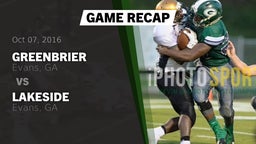 Recap: Greenbrier  vs. Lakeside  2016