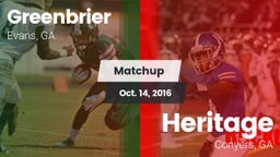Matchup: Greenbrier High vs. Heritage  2016