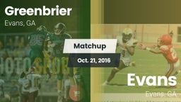Matchup: Greenbrier High vs. Evans  2016