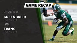 Recap: Greenbrier  vs. Evans  2016