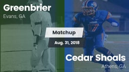 Matchup: Greenbrier High vs. Cedar Shoals   2018