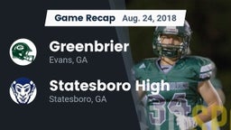 Recap: Greenbrier  vs. Statesboro High 2018