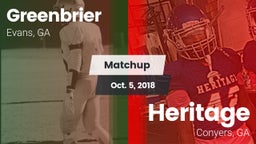 Matchup: Greenbrier High vs. Heritage  2018