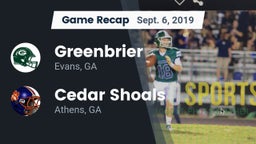 Recap: Greenbrier  vs. Cedar Shoals   2019