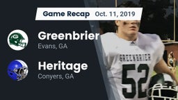 Recap: Greenbrier  vs. Heritage  2019