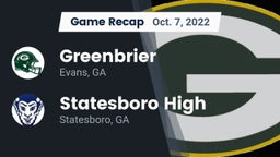 Recap: Greenbrier  vs. Statesboro High 2022