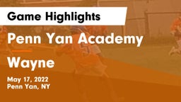 Penn Yan Academy  vs Wayne  Game Highlights - May 17, 2022
