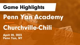 Penn Yan Academy  vs Churchville-Chili  Game Highlights - April 20, 2023