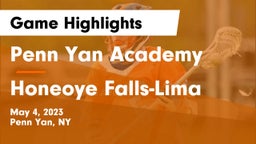 Penn Yan Academy  vs Honeoye Falls-Lima  Game Highlights - May 4, 2023