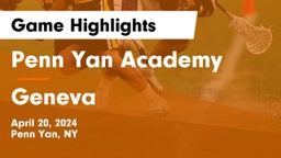 Penn Yan Academy  vs Geneva  Game Highlights - April 20, 2024