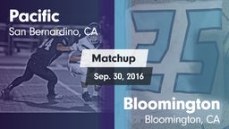 Matchup: Pacific  vs. Bloomington  2016