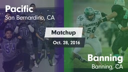 Matchup: Pacific  vs. Banning  2016
