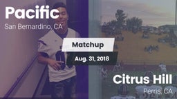 Matchup: Pacific  vs. Citrus Hill  2018