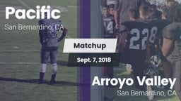 Matchup: Pacific  vs. Arroyo Valley  2018