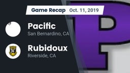 Recap: Pacific  vs. Rubidoux  2019