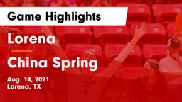 Lorena  vs China Spring  Game Highlights - Aug. 14, 2021