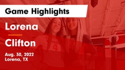 Lorena  vs Clifton  Game Highlights - Aug. 30, 2022