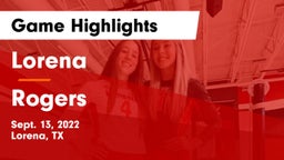 Lorena  vs Rogers  Game Highlights - Sept. 13, 2022