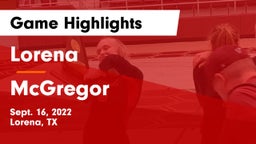 Lorena  vs McGregor  Game Highlights - Sept. 16, 2022