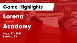 Lorena  vs Academy  Game Highlights - Sept. 27, 2022