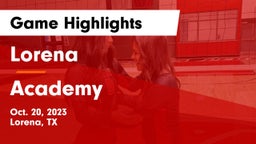 Lorena  vs Academy  Game Highlights - Oct. 20, 2023