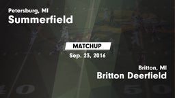 Matchup: Summerfield High vs. Britton Deerfield 2015