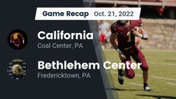 Recap: California  vs. Bethlehem Center  2022