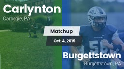 Matchup: Carlynton vs. Burgettstown  2019