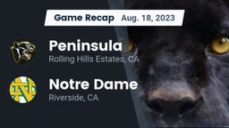 Recap:  Peninsula  vs. Notre Dame  2023