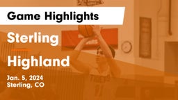 Sterling  vs Highland  Game Highlights - Jan. 5, 2024